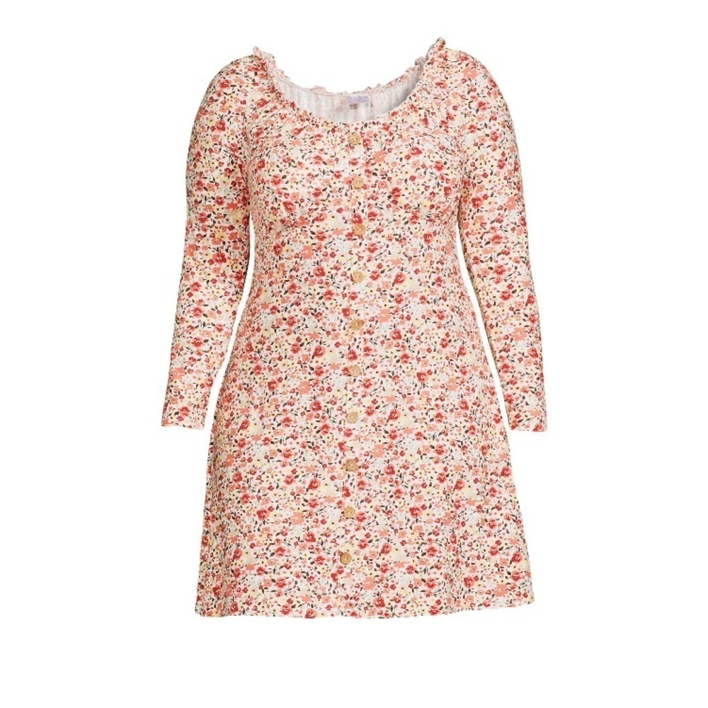 No Boundaries Juniors' Button Front Dress with Long Sleeves / size XL 15-17